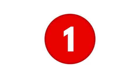 Circle Reveal Numbers Counting Up 1 to 10 Color Red Version 2 Stock Footage 102478387