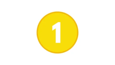 Circle Reveal Numbers Counting Up 1 to 10 Color Yellow Version 2 Video stock 102478629