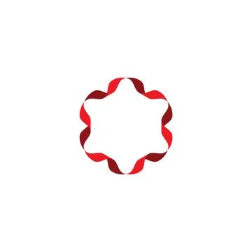 Circle ribbon red frame icon symbol element Illustrazione stock