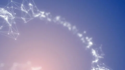 Circle ring dot particle, abstract fractal point geometry. Intersecting Stock Footage 112226965