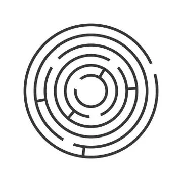 Circle Ring Maze on White Background. Vector Illustrazione stock