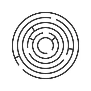 Circle Ring Maze on White Background. Vector Stockillustratie