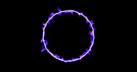 Circle, ring shaped frame, footage Abstract technology violet, purple 3d circle Illustrazione stock