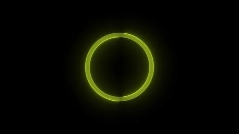 Circle ring stroke icon glowing neon yellow color animation Stock Footage 289396159