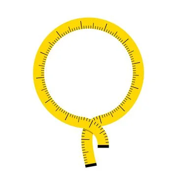 Circle a ring of yellow measuring tape with interlacing ends and a place in the Stock Illustration