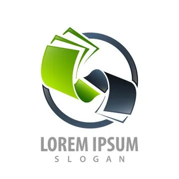 Circle rolls paper logo concept design. Symbol graphic template element vecto Stock Illustration