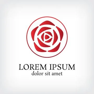 Circle with rose logo Stock Illustration
