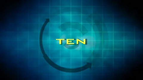 Circle rotating effect with a timer countdown from 10 to 0 Video stock 137808137