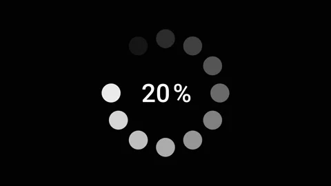 Circle rotating loading or progress bar icon. White dot ring on black background Stock Footage 141353675