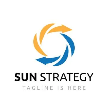 Circle Rotation Arrow Sun Strategy Business O Letter Logo Template Stock Illustration
