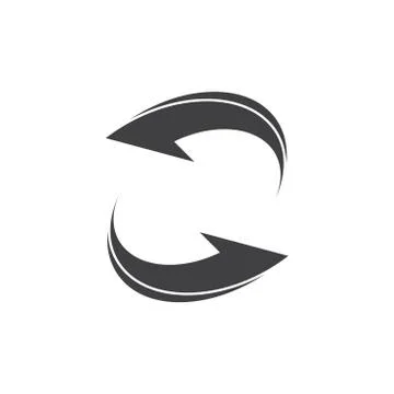 Circle rotation arrows geometric logo vector Stock Illustration