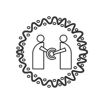 Circle rotation Commitment Teamwork Together Outline Logo Stock-Illustration