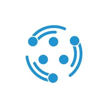 Circle rotation team working symbol logo vector Stock Illustration