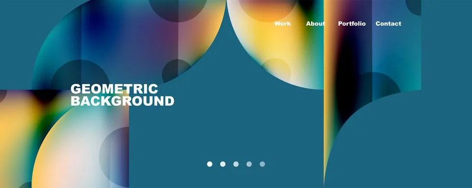 Circle, round elements and lines geometric abstract background. Vector Illustrazione stock