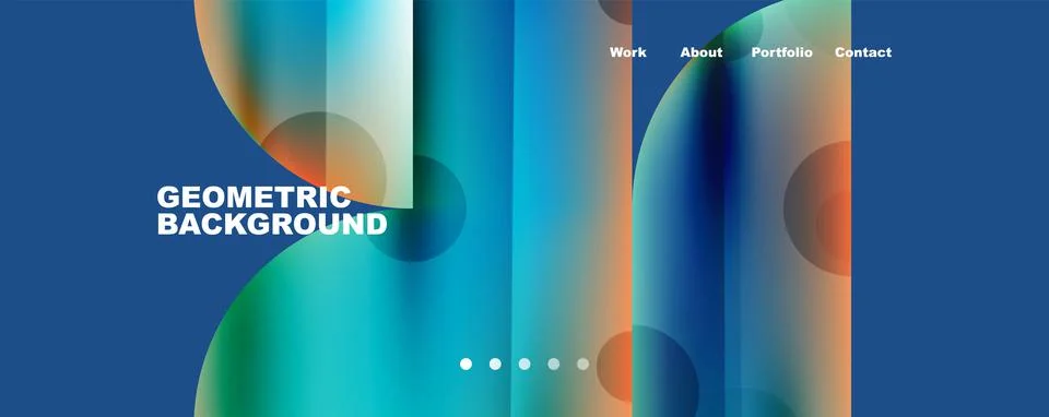 Circle, round elements and lines geometric abstract background. Vector Stock Illustration
