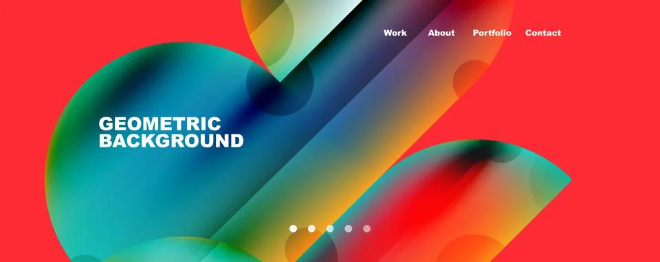 Circle, round elements and lines geometric abstract background. Vector Stock Illustration