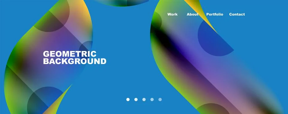 Circle, round elements and lines geometric abstract background. Vector Illustrazione stock