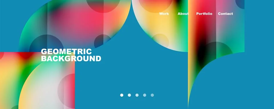 Circle, round elements and lines geometric abstract background. Vector Stock Illustration