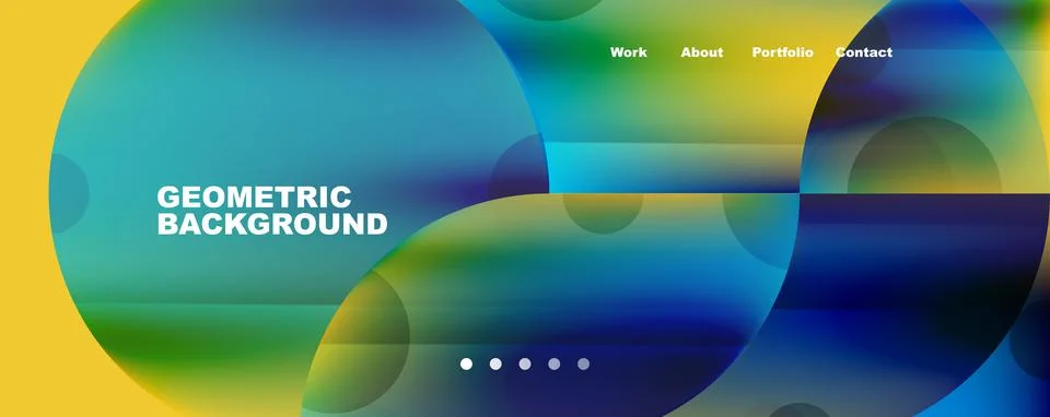 Circle, round elements and lines geometric abstract background. Vector Stock Illustration