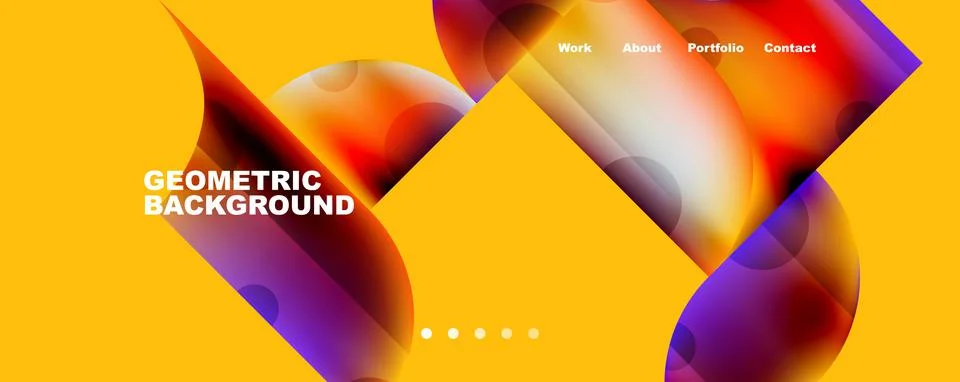 Circle, round elements and lines geometric abstract background. Vector Stock Illustration