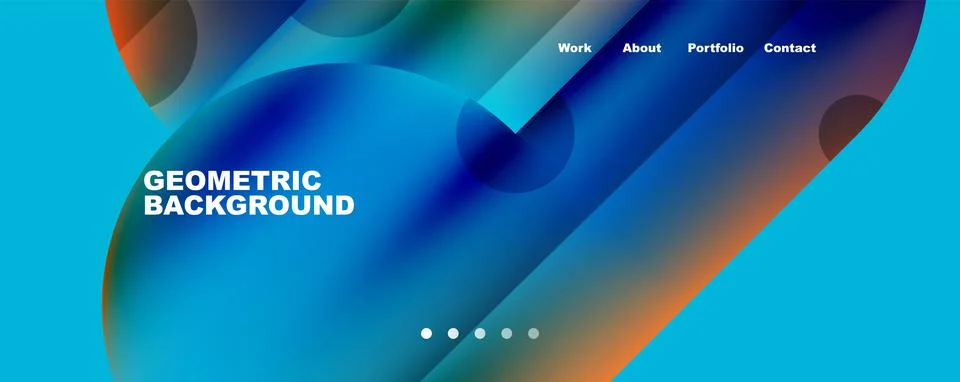 Circle, round elements and lines geometric abstract background. Vector Illustrazione stock