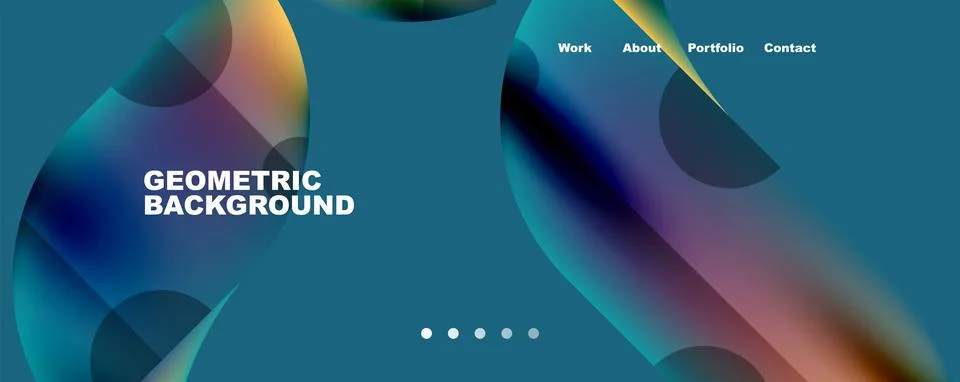 Circle, round elements and lines geometric abstract background. Vector Illustrazione stock