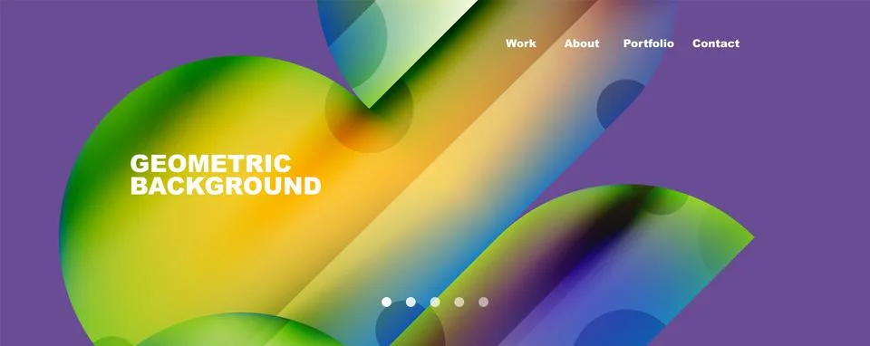 Circle, round elements and lines geometric abstract background. Vector Stock Illustration