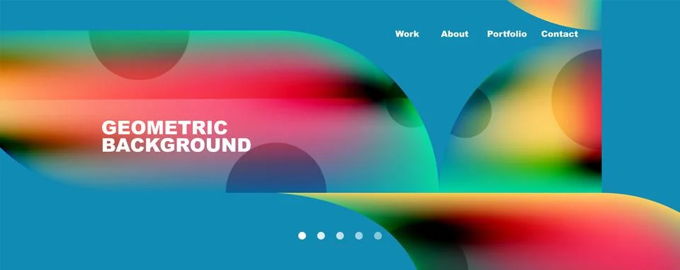 Circle, round elements and lines geometric abstract background. Vector Stock Illustration