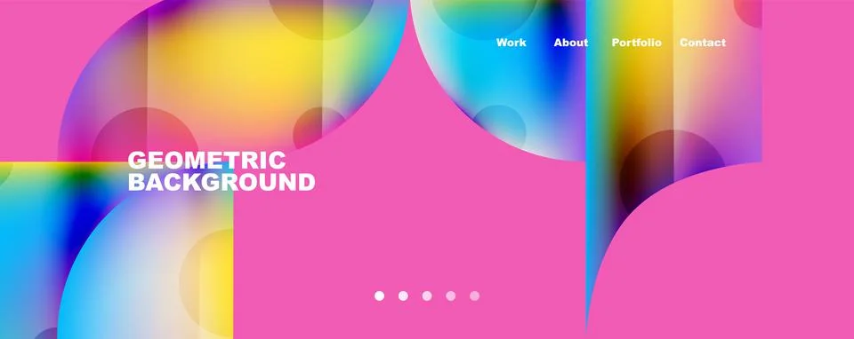 Circle, round elements and lines geometric abstract background. Vector イラスト素材