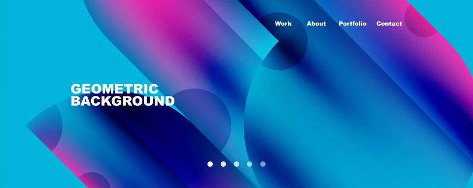 Circle, round elements and lines geometric abstract background. Vector Illustrazione stock