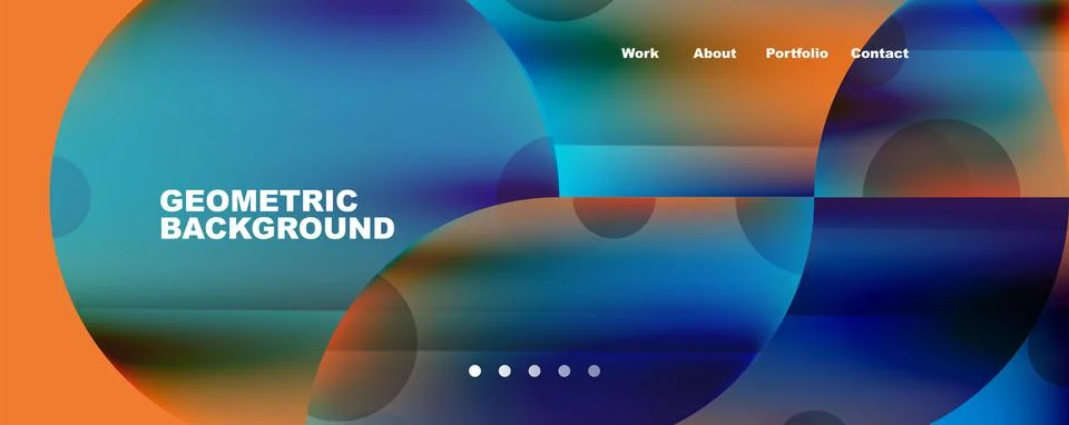 Circle, round elements and lines geometric abstract background. Vector Illustrazione stock