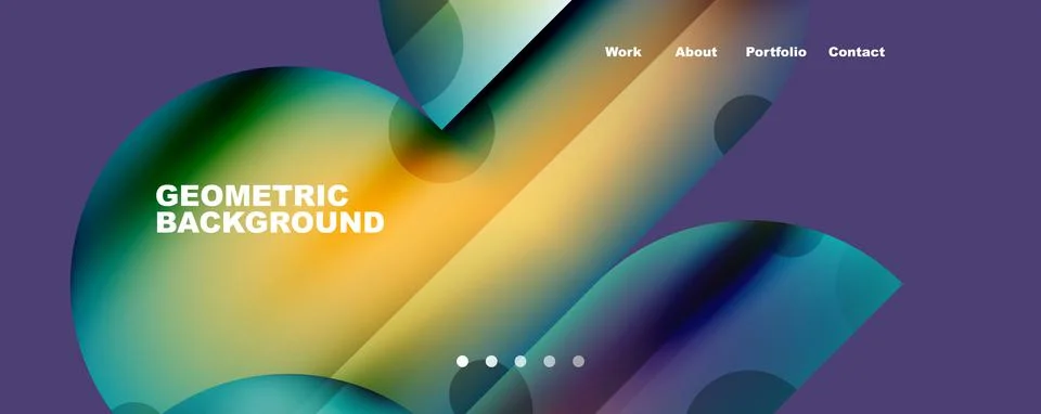 Circle, round elements and lines geometric abstract background. Vector Stock Illustration