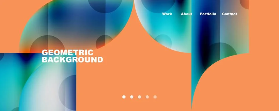 Circle, round elements and lines geometric abstract background. Vector 库存插图