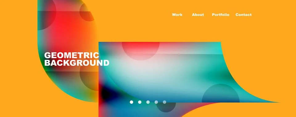 Circle, round elements and lines geometric abstract background. Vector Illustrazione stock