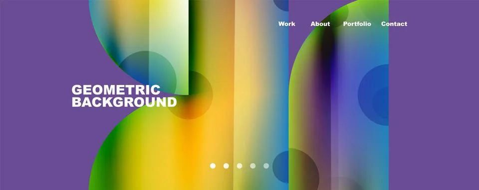 Circle, round elements and lines geometric abstract background. Vector Illustrazione stock