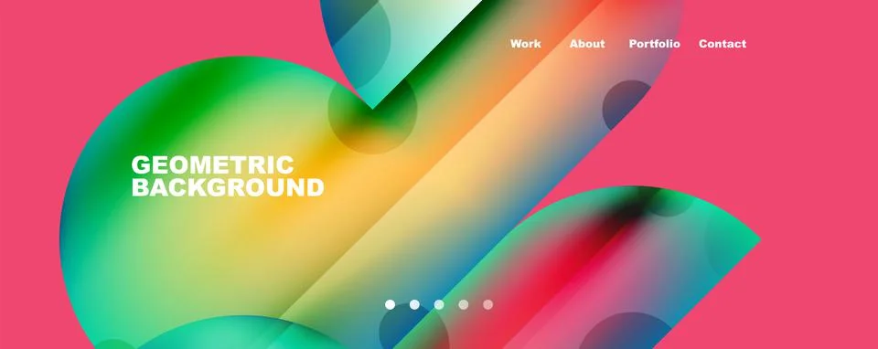 Circle, round elements and lines geometric abstract background. Vector Illustrazione stock