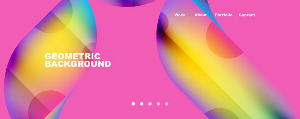 Circle, round elements and lines geometric abstract background. Vector Stock Illustration