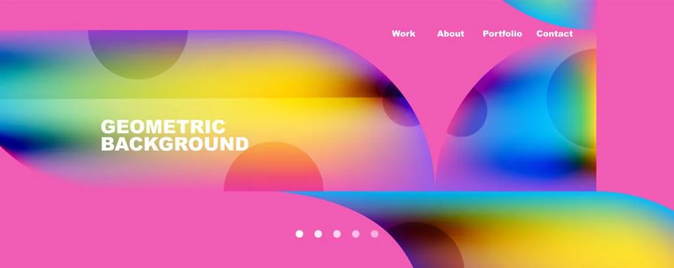 Circle, round elements and lines geometric abstract background. Vector Illustrazione stock