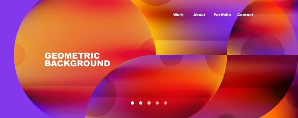 Circle, round elements and lines geometric abstract background. Vector Stock Illustration