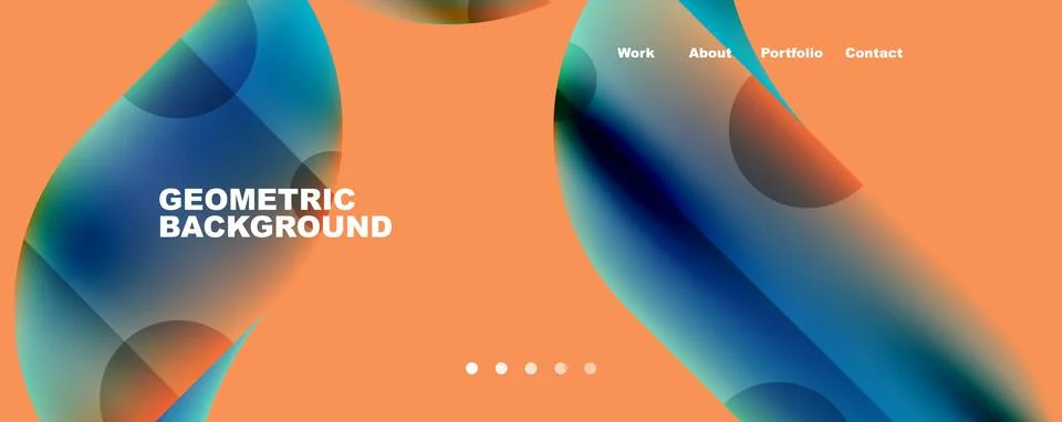 Circle, round elements and lines geometric abstract background. Vector 스톡 일러스트