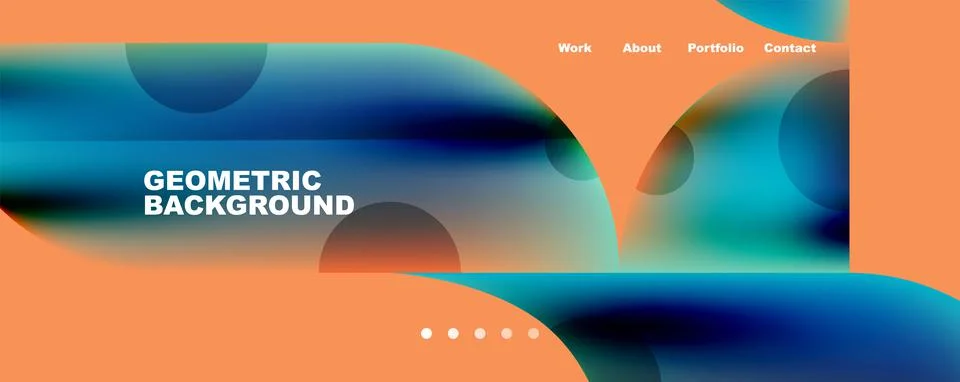 Circle, round elements and lines geometric abstract background. Vector 스톡 일러스트