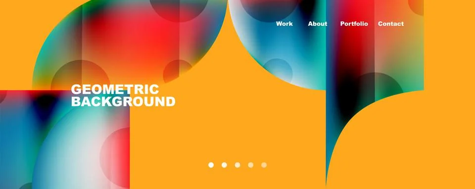 Circle, round elements and lines geometric abstract background. Vector イラスト素材