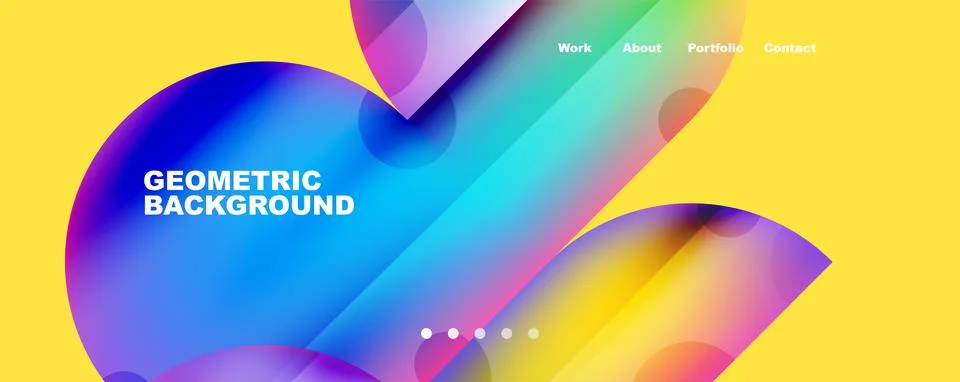 Circle, round elements and lines geometric abstract background. Vector Stock Illustration