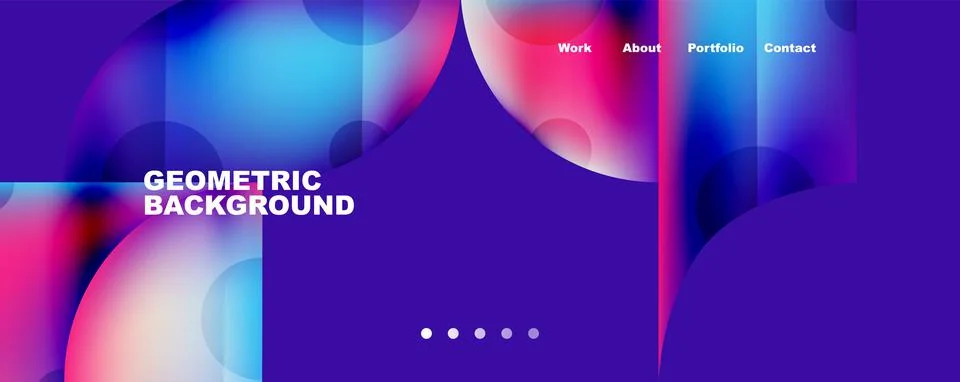 Circle, round elements and lines geometric abstract background. Vector Illustrazione stock