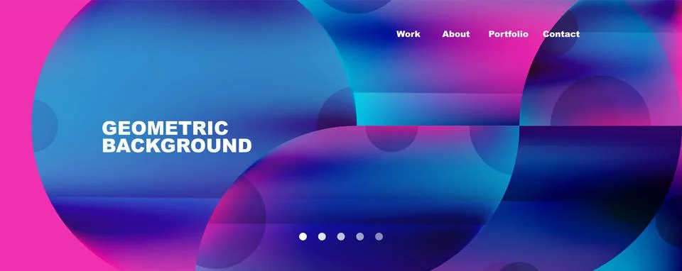 Circle, round elements and lines geometric abstract background. Vector Stock Illustration