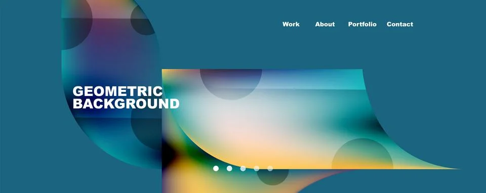 Circle, round elements and lines geometric abstract background. Vector Stock Illustration