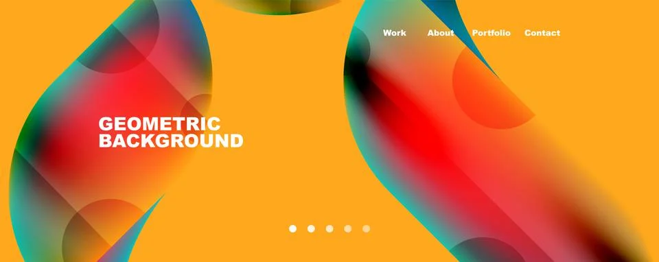 Circle, round elements and lines geometric abstract background. Vector Stock Illustration