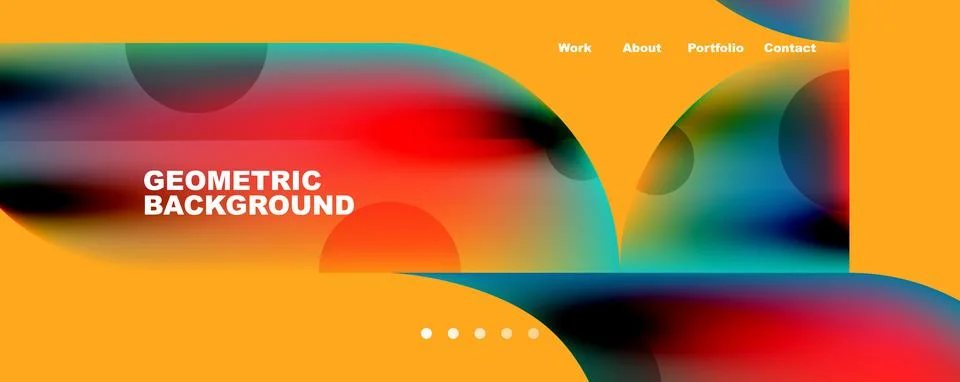 Circle, round elements and lines geometric abstract background. Vector Stockillustratie