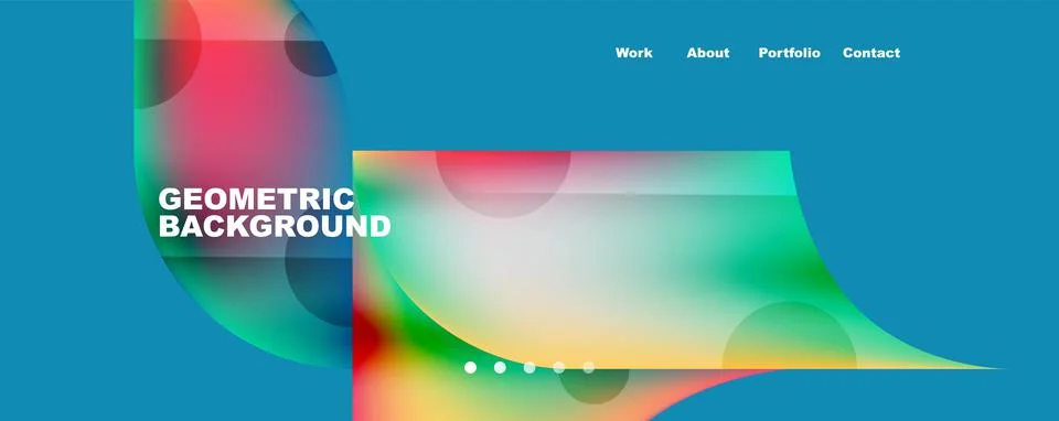 Circle, round elements and lines geometric abstract background. Vector Stock Illustration