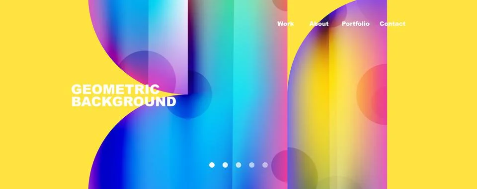 Circle, round elements and lines geometric abstract background. Vector 库存插图